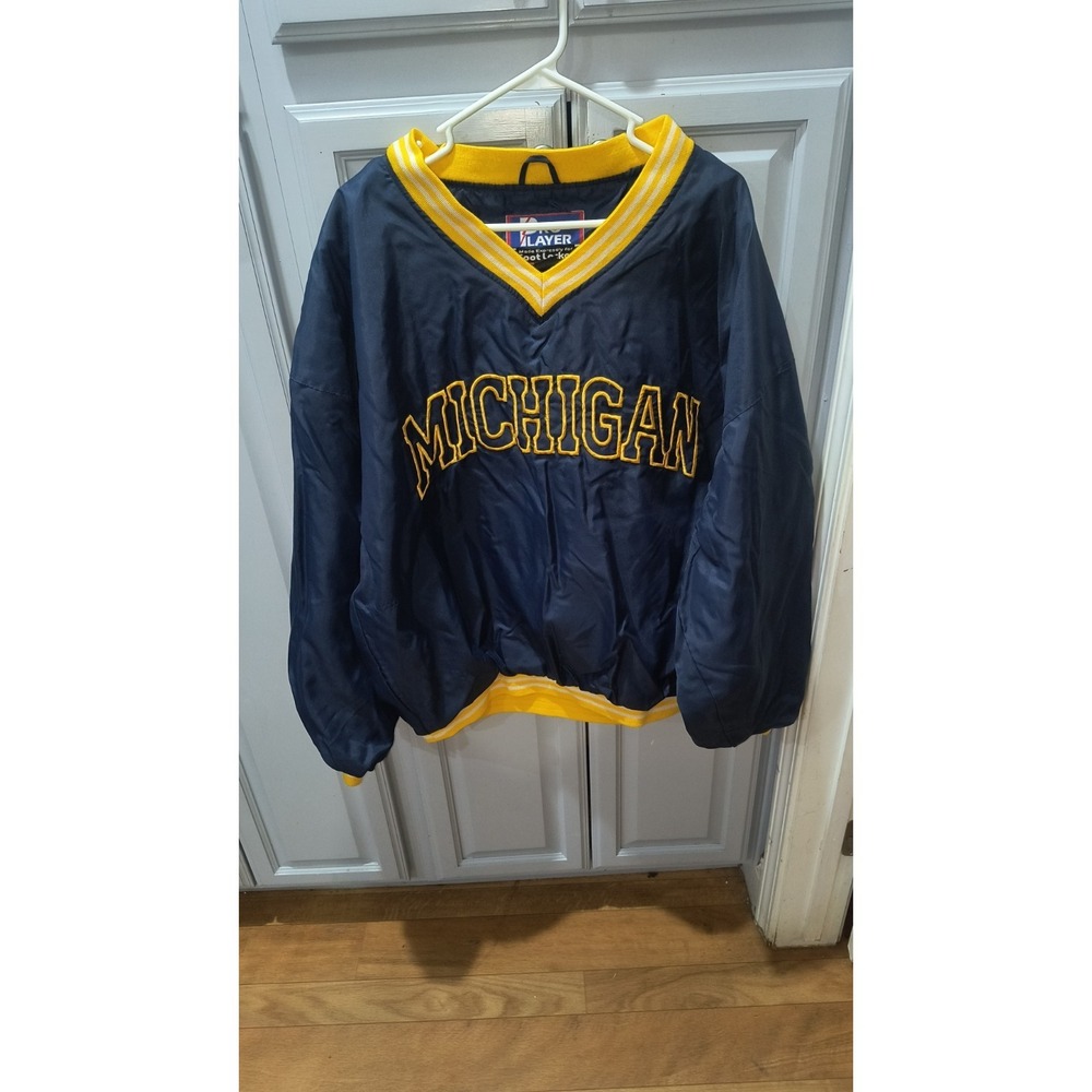 Vintage University of Michigan Wolverines Windbreaker Mens XL Pullover Jacket